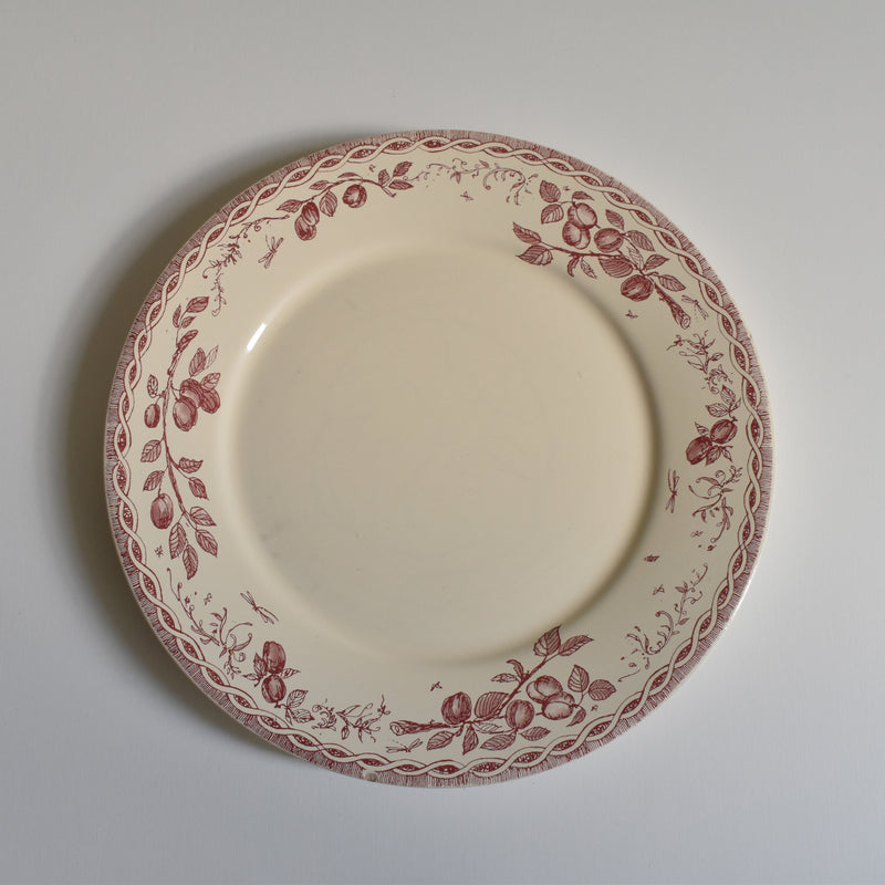 Vintage Dessert Plate, Moulin des Loups, Prune A