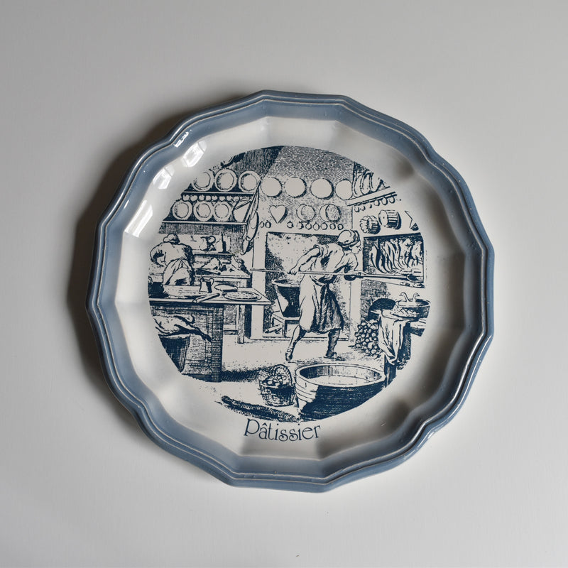 Vintage Dessert Plate, Salins, Les Vieux Métiers "Pâtissier"