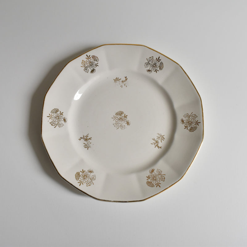 Vintage Dessert Plate, Digoin & Sarreguemines, Fleurs de France B