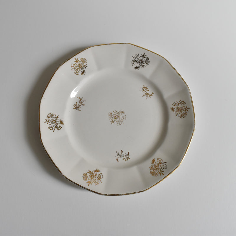 Vintage dessert plate, Digoin & Sarreguemines, Fleurs de France C