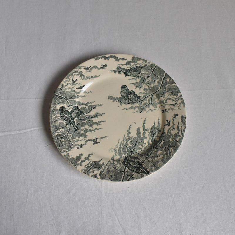 Antique Dessert Plate, Sarreguemines "Neige" (Snow) G