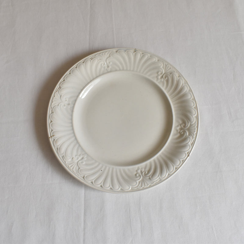 Antique dessert plate, Creil et Montereau, relief, B