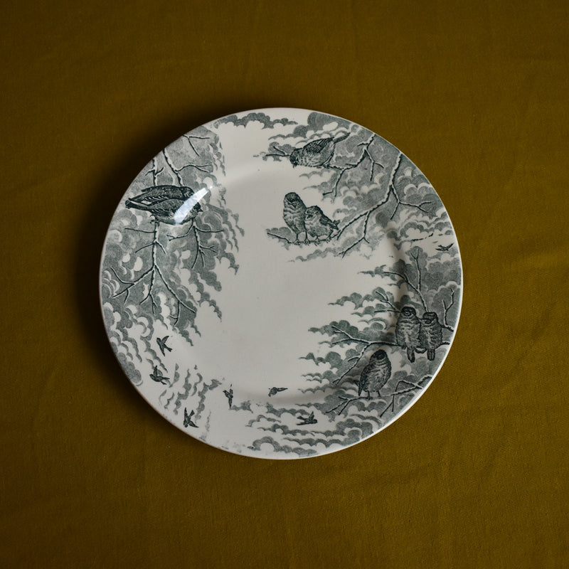 Antique Dessert Plate, Sarreguemines "Neige" (Snow) A