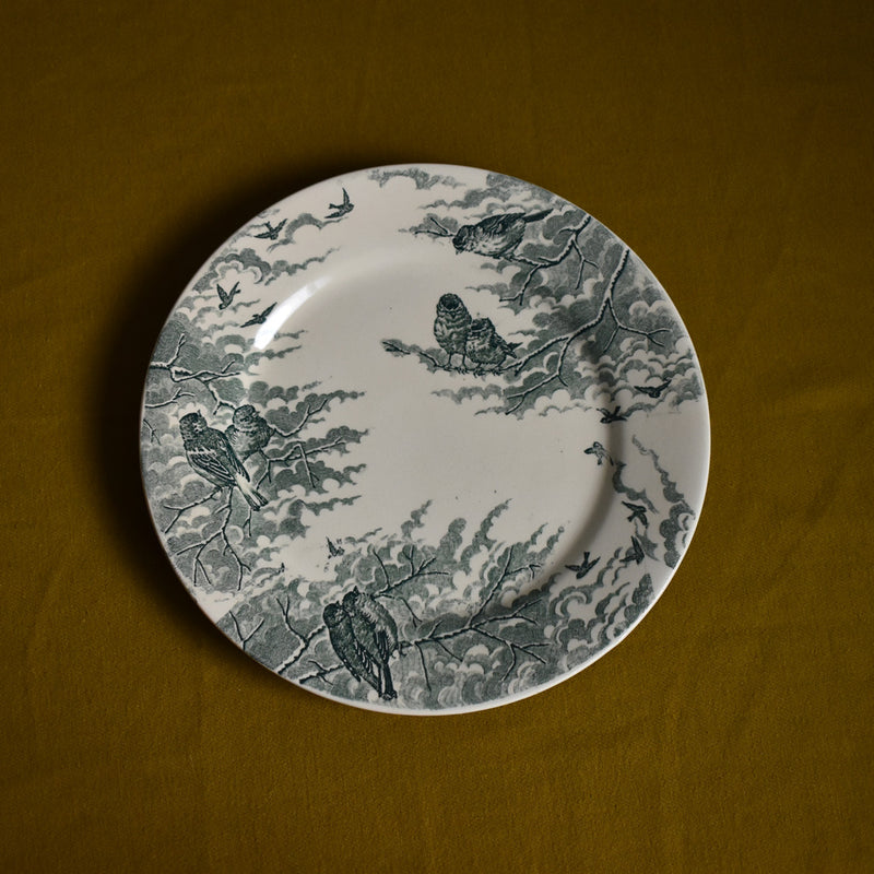 Antique Dessert Plate, Sarreguemines "Neige" (Snow) B