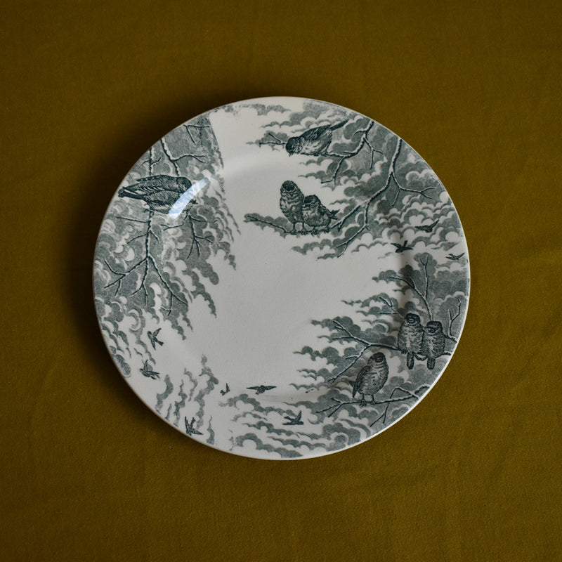 Antique Dessert Plate, Sarreguemines, Neige (Snow), D