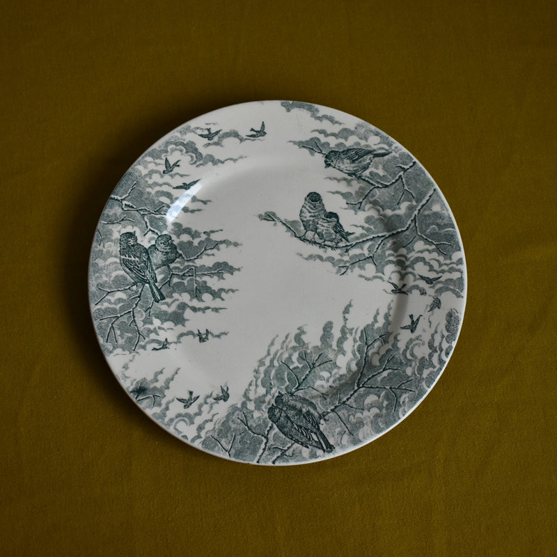 Antique Dessert Plate - Sarreguemines "Neige" (Snow) F