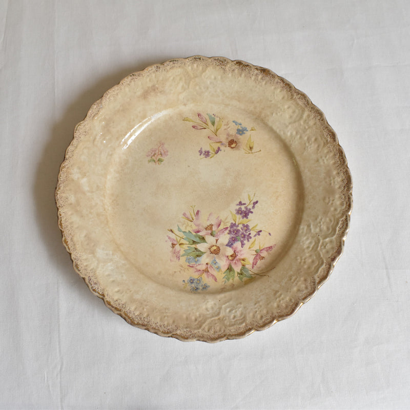Antique Dessert Plate, Flower (Unidentified Kiln)