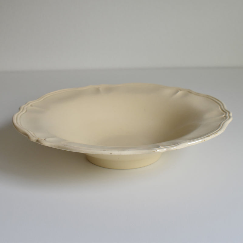 Vintage floral rim salad bowl, unknown kiln