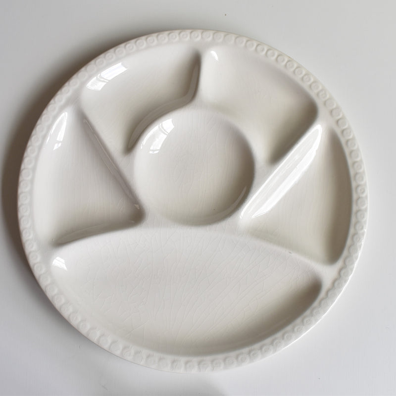 ヴィンテージフォンデュプレート　ジアン　ホワイト　A