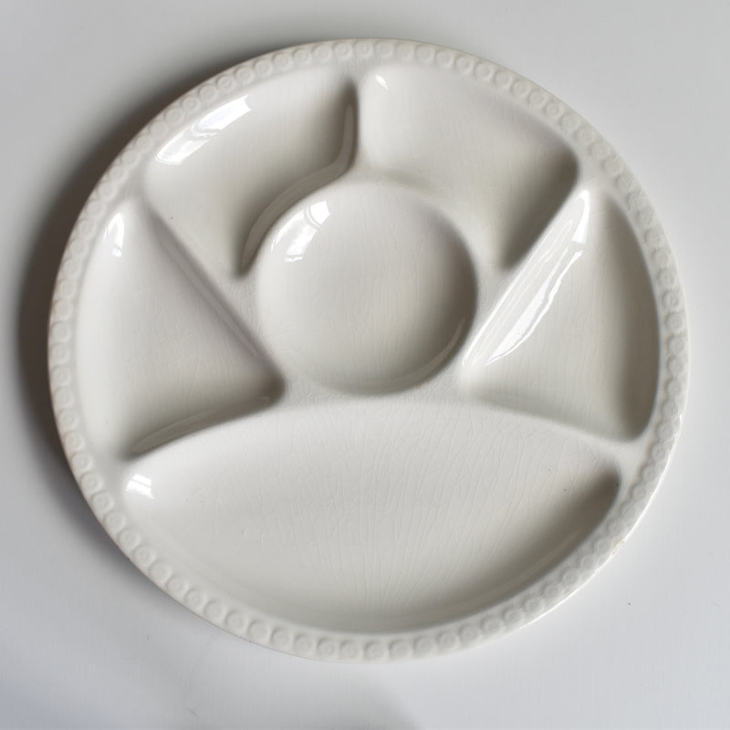 Vintage Fondue Plate, Gien, White C