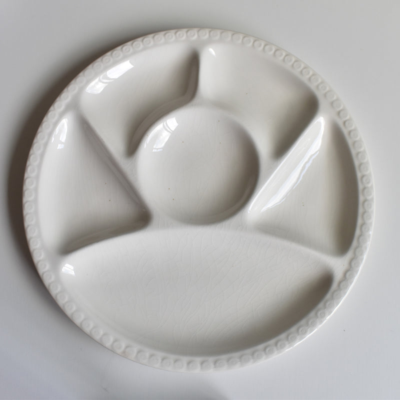 Vintage Fondue Plate, Gien, White, D