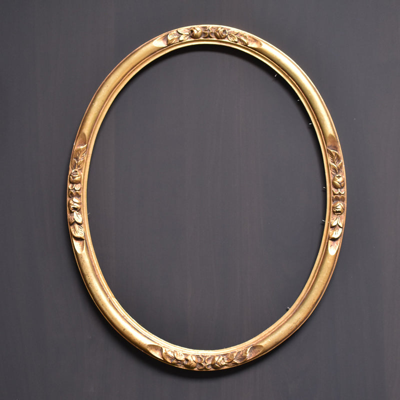 Antique oval gold floral frame