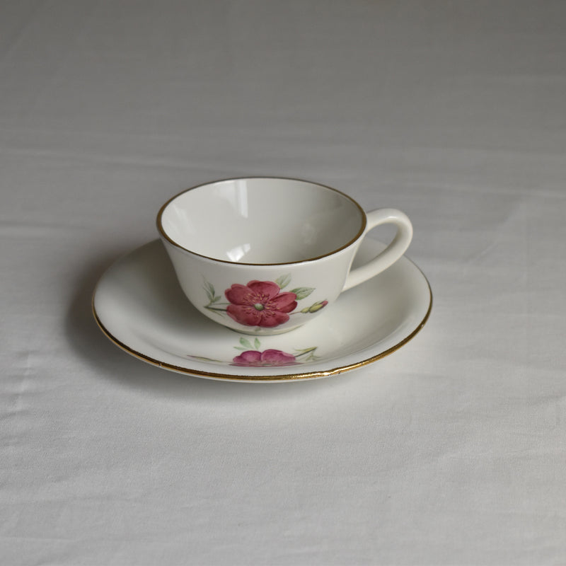 Vintage Gien Rosine Cup & Saucer A