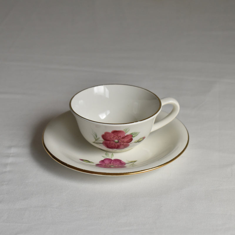 Vintage Cup & Saucer, Gien Rosine B