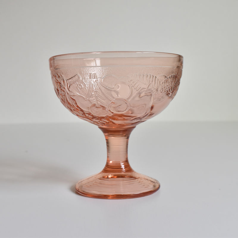 Vintage Ice Cream Cup Fruits Pink