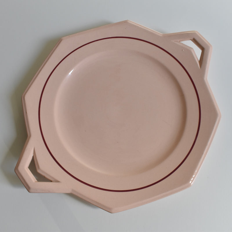 Antique cake plate Ron Wee Ocotogonal rose