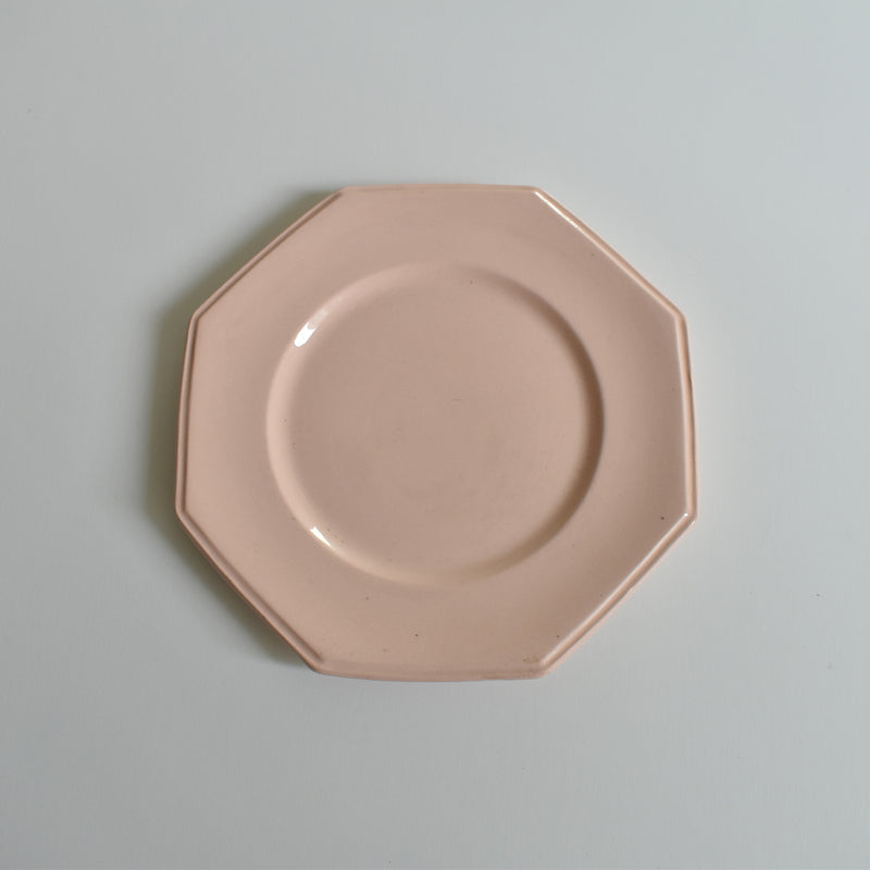 Vintage Dessert Plate, Longwy Octogonale Rose B