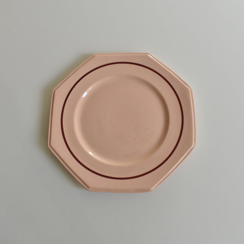 ヴィンテージデザートプレート ロンウイ Octogonale Rose(cercle) B