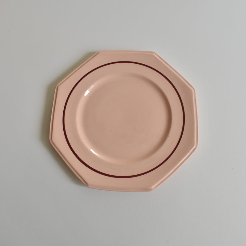 Vintage Dessert Plate Ron Hui Octogonale Rose (circle) D