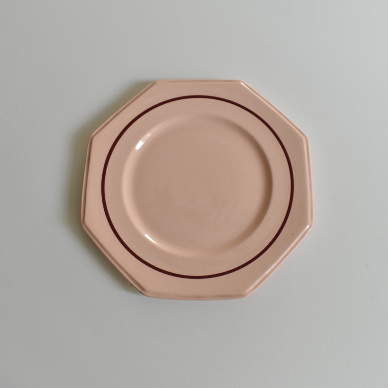 ヴィンテージデザートプレート ロンウイ Octogonale Rose(cercle) E