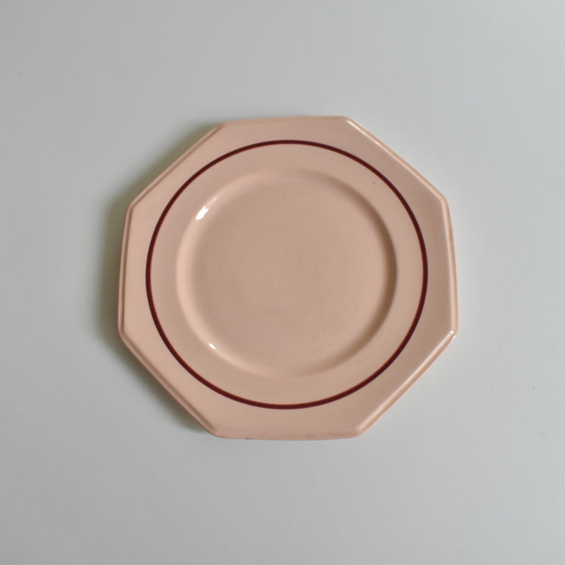 Vintage dessert plate, Luneville Octogonale Rose (cercle) F
