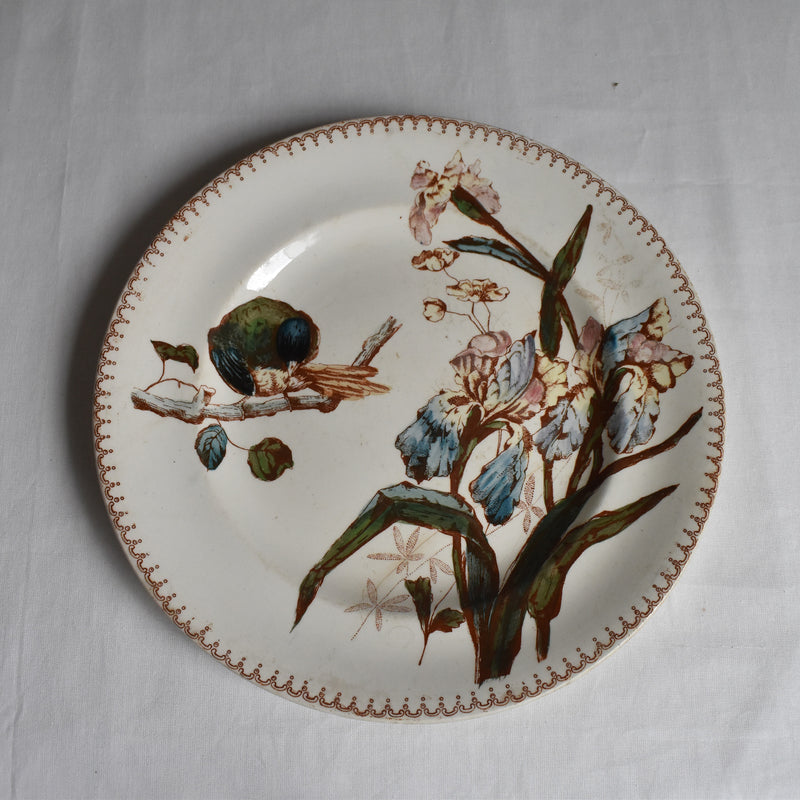 Antique Plate Longwy Iris