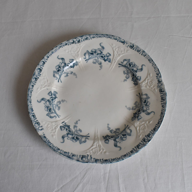 Antique Dessert Plate, Longwy Muguet (Lily of the Valley) E