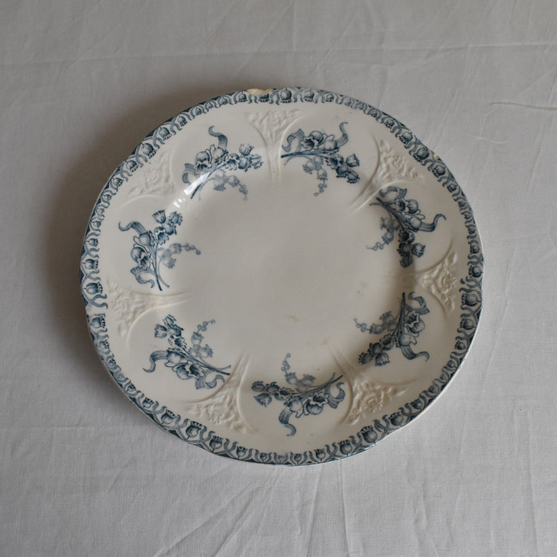 Antique Dessert Plate - Longwy Muguet (Lily of the Valley) I
