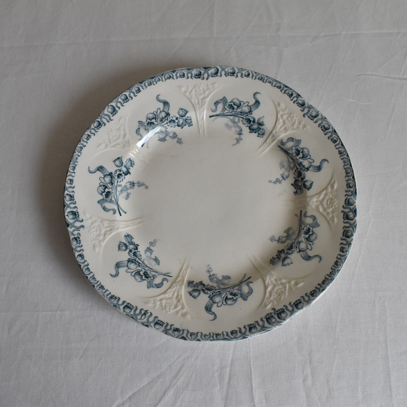 Antique Dessert Plate Longwy Muguet (Lily of the Valley) J