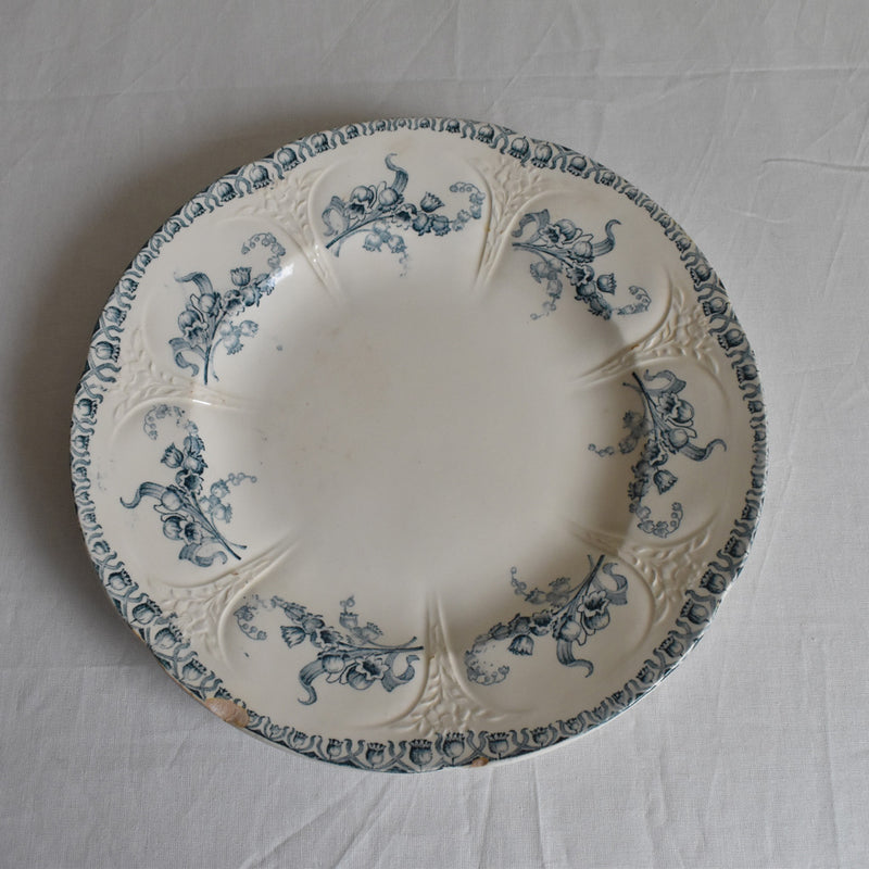 Antique Plate, Longwy, Muguet (Lily of the Valley) C