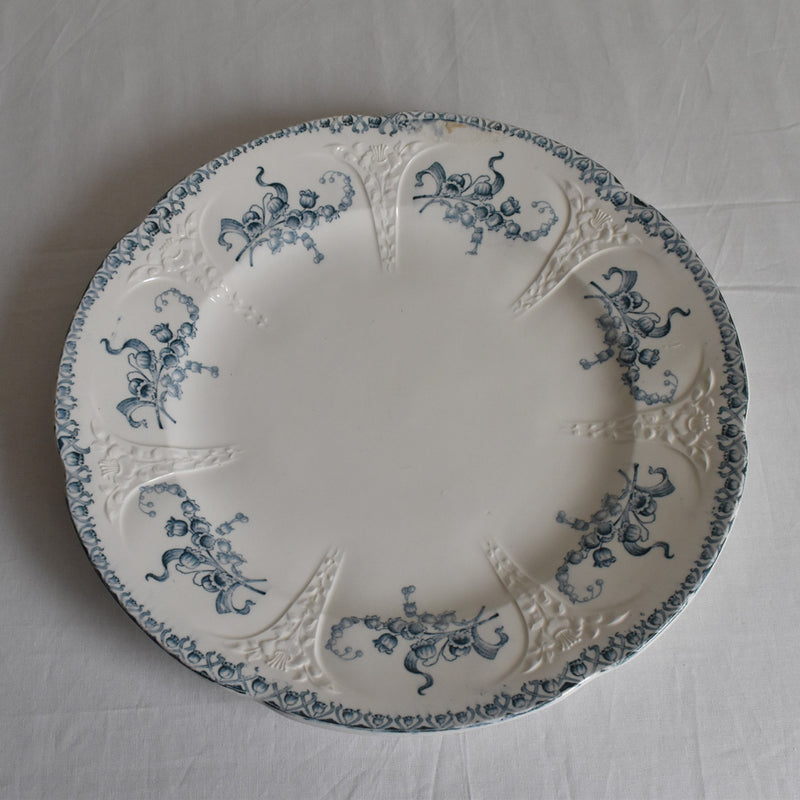 Antique Large Round Plate, Lonhwy Muguet (Lily of the Valley)