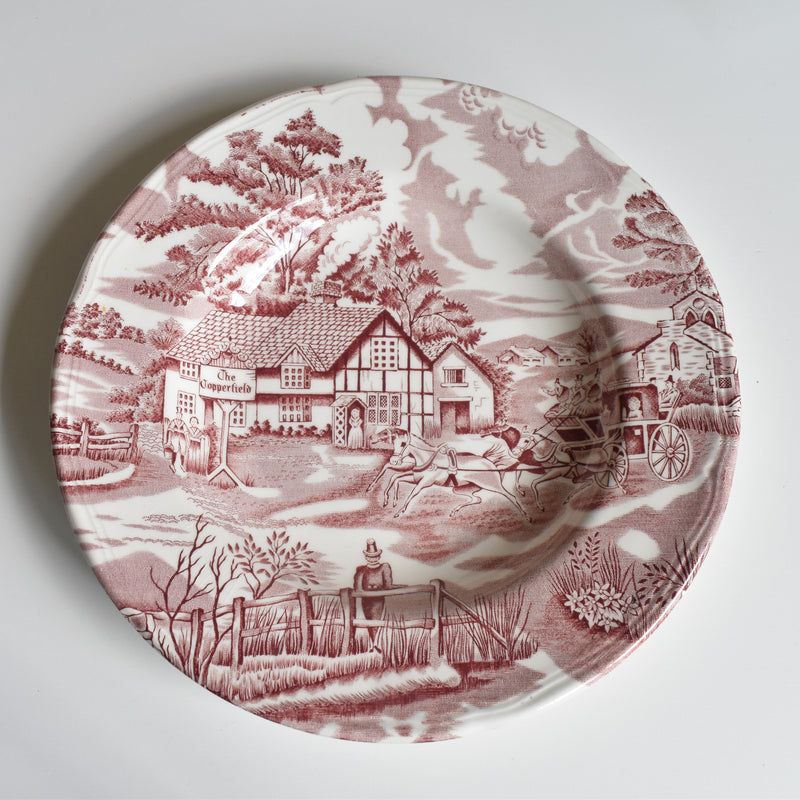 Vintage Deep Plate English Style Rouge B