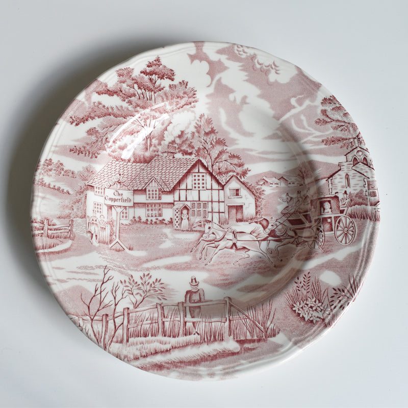 Vintage Deep Plate, English Style rouge D
