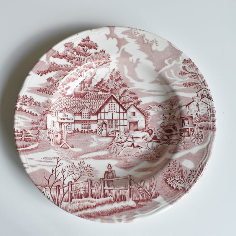 Vintage deep plate English Style Rouge E
