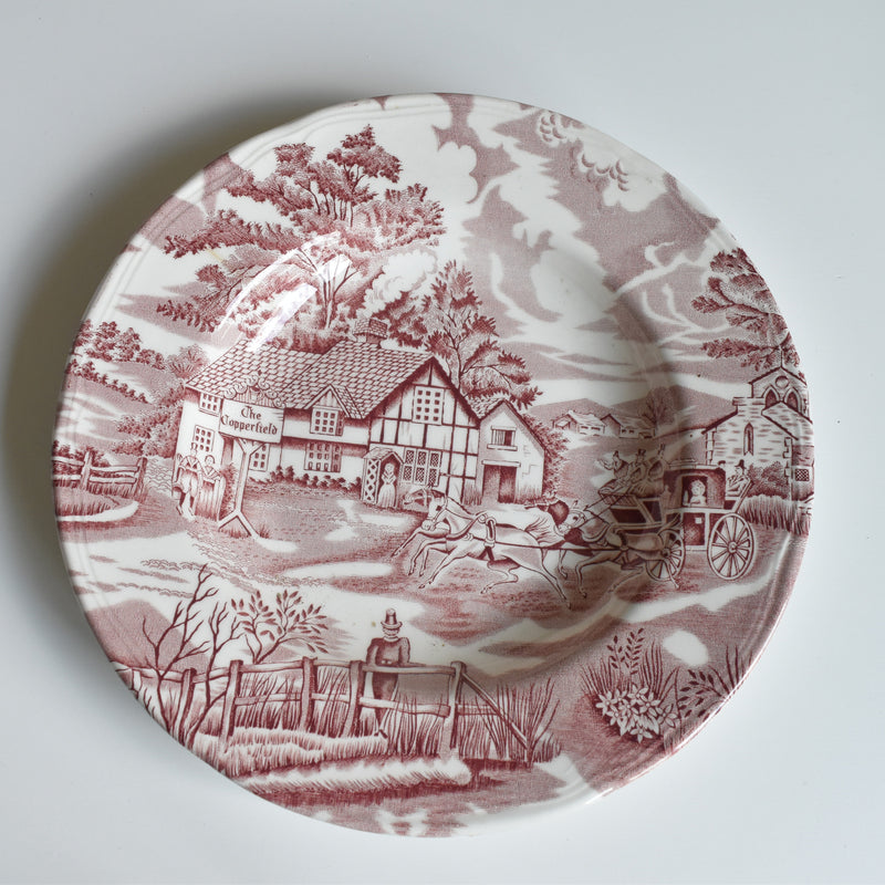 Vintage Deep Plate English Style Rouge H