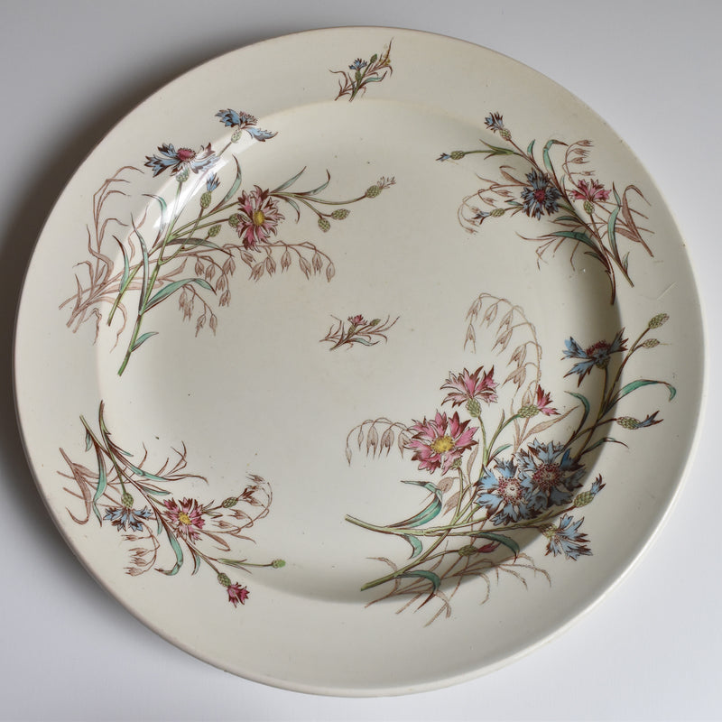 Antique Round Platter K&G Luneville Bleuet