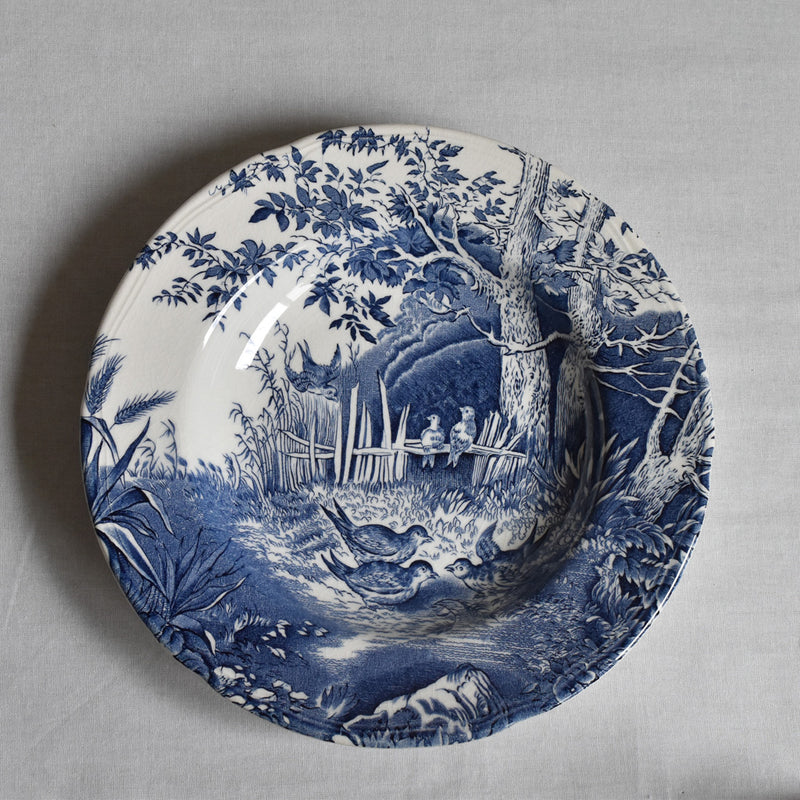 Antique Deep Plate Luneville Grand Feu Tradition D