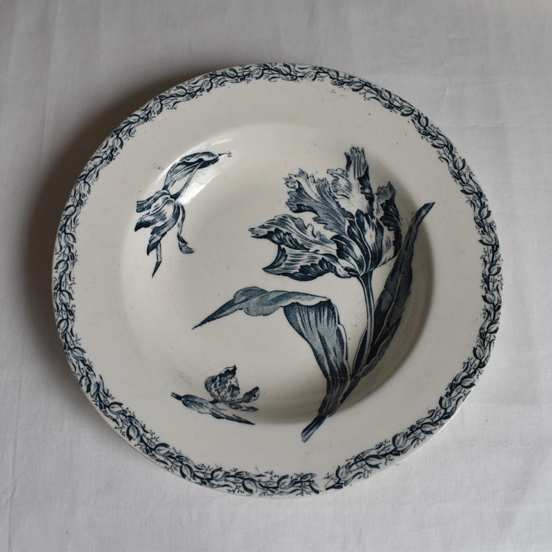 Antique Deep Plate, K&G Luneville, Tulipes A