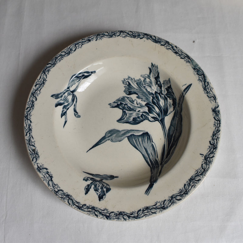 Antique Deep Plate, K&G Luneville, Tulipes C