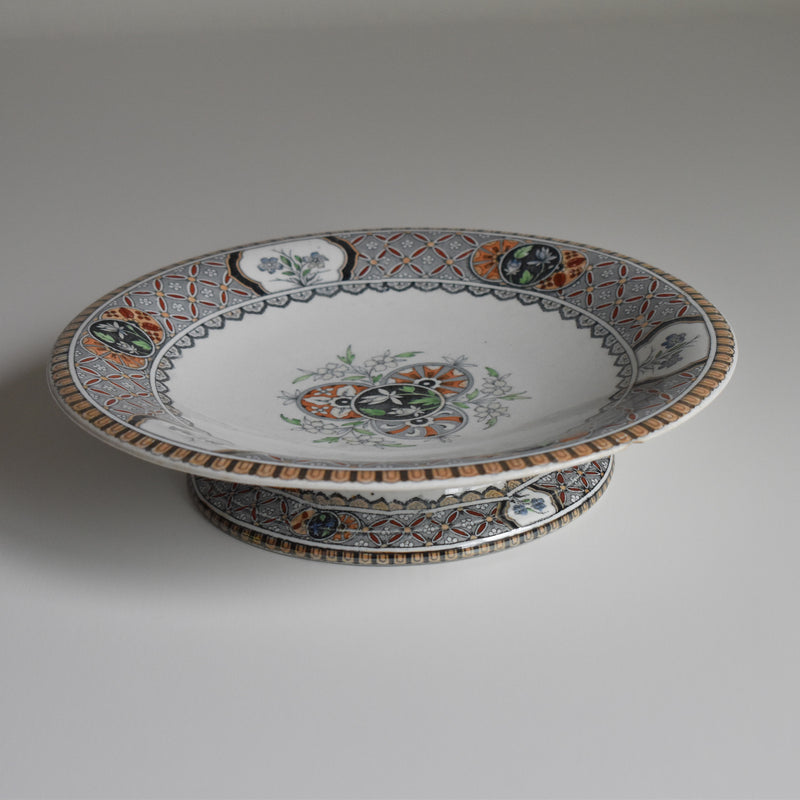 Antique Pedestal Plate, Minton Chinese Diaper