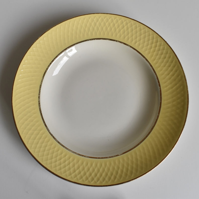 Vintage Deep Plate, Moulin des Loups, Jaune, B