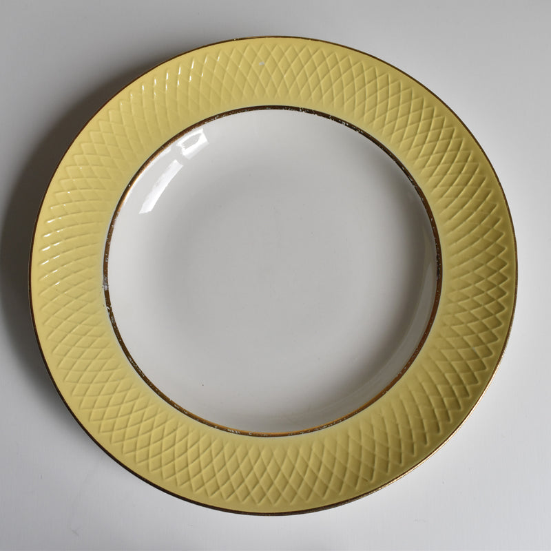 Vintage deep plate, Moulins des Loups, Jaune C