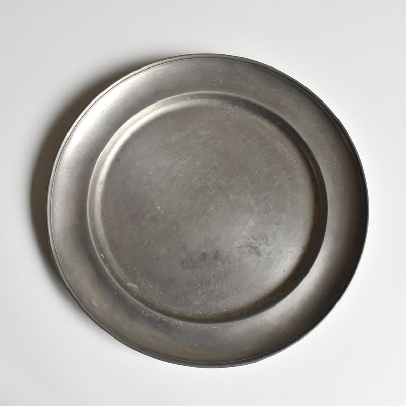 ヴィンテージピューターラウンドプレート