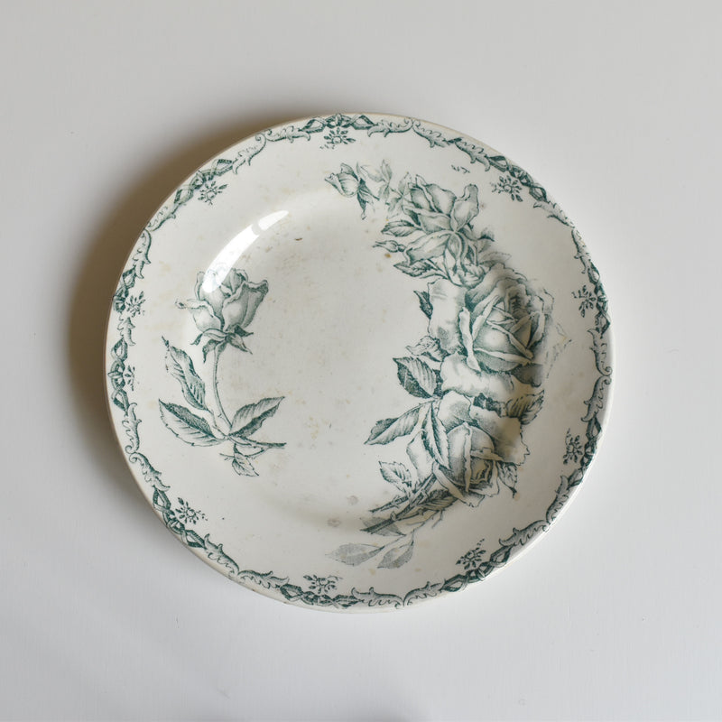 Antique dessert plate, Moulin des Loups Aurora