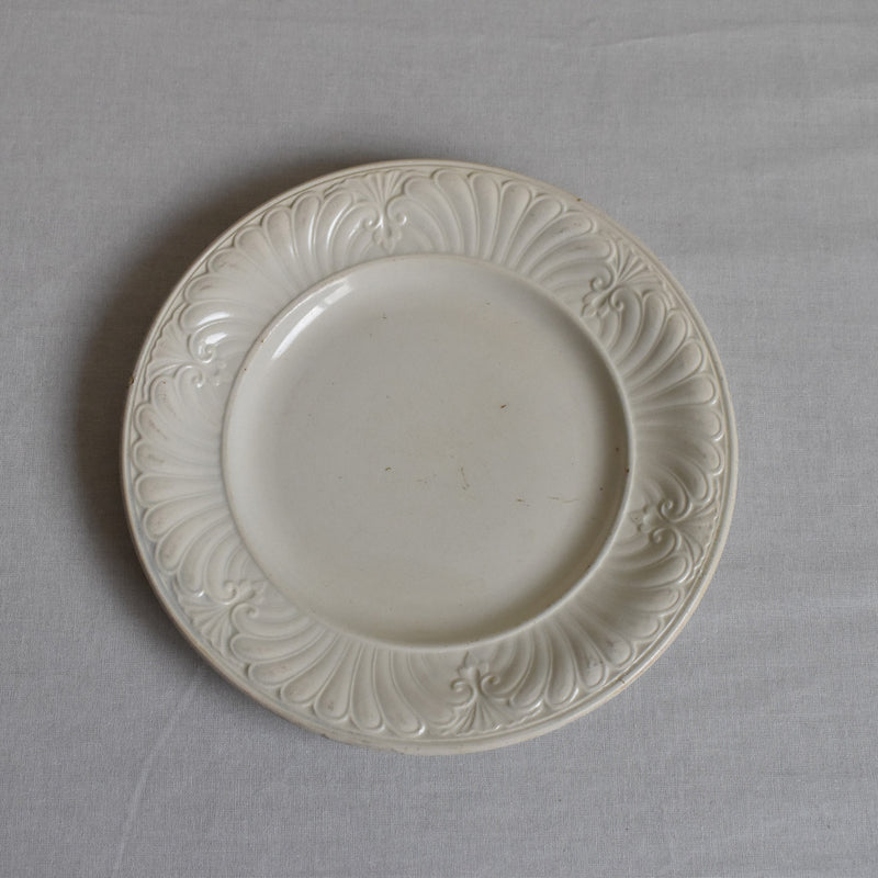 Antique Dessert Plate, Creil-Montereau, Relief Rim