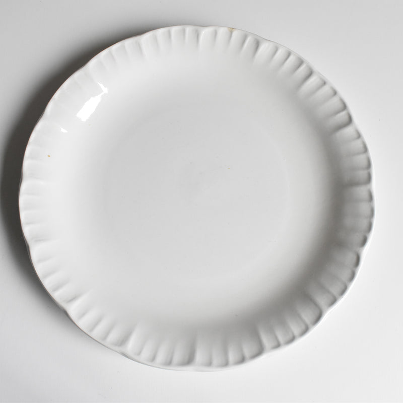 Vintage Plate, Digoin & Sarreguemines, White Floral Rim B