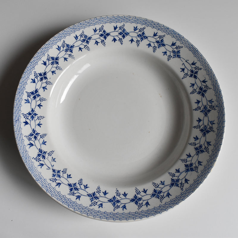 Vintage Deep Plate, Moulin des Loups "Bleuets E"