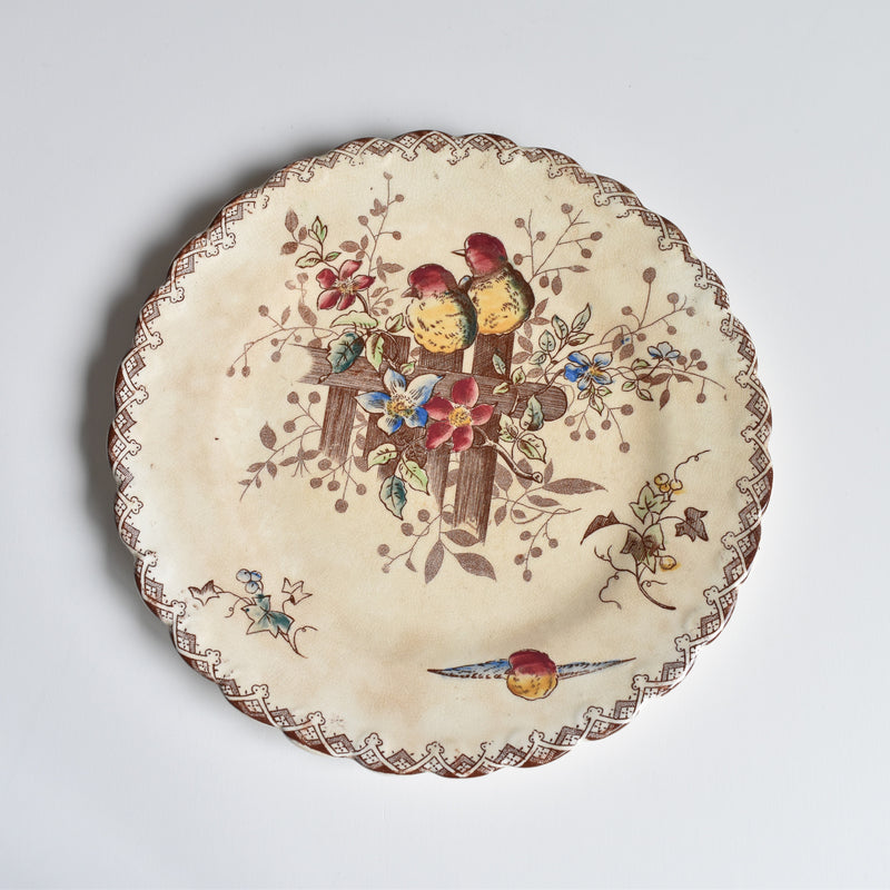 Antique Dessert Plate, Onan Oiseaux B