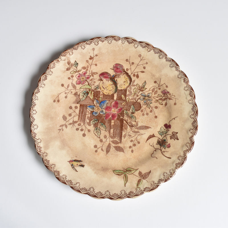 Antique Dessert Plate, Onan Oiseaux C
