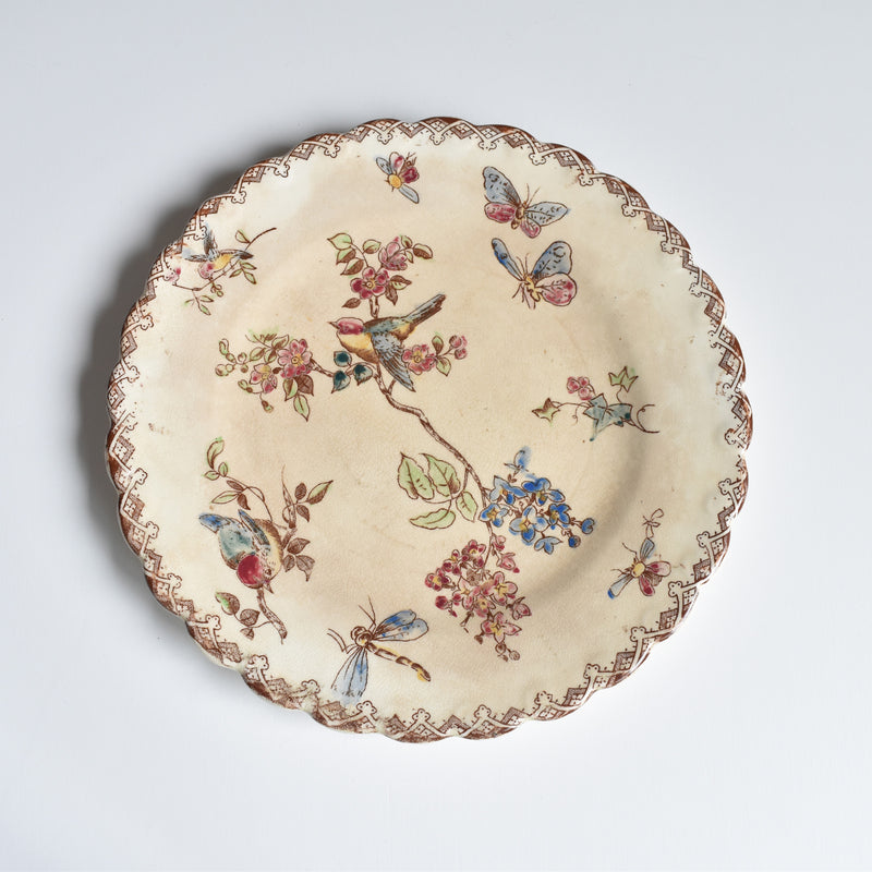 Antique Dessert Plates, Onnaing, Oiseaux D